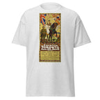 Unisex black t-shirt featuring vintage Canada WWI Victory poster artwork printed across the front