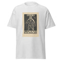 Unisex heather gray t-shirt featuring vintage Chile Anti Fascism poster artwork printed across the front