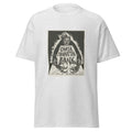 Unisex black t-shirt featuring vintage Chase Manhattan Protest poster artwork printed across the front