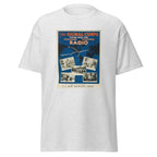 Unisex black t-shirt featuring vintage Signal Corps Recruiting poster artwork printed across the front