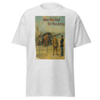 Unisex black t-shirt featuring vintage Army Recruitment Vintage poster artwork printed across the front