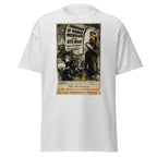 Unisex black t-shirt featuring vintage Women War Recruitment poster artwork printed across the front