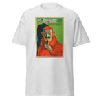 Unisex black t-shirt featuring vintage Evils of Cocaine poster artwork printed across the front