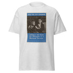 Unisex black t-shirt featuring vintage Children Evacuees WWII poster artwork printed across the front