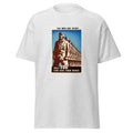 Unisex black t-shirt featuring vintage Give Them Wings Vintage poster artwork printed across the front