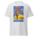 Unisex black t-shirt featuring vintage Vietnam War poster artwork printed across the front