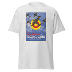 Unisex black t-shirt featuring vintage Vietnam War poster artwork printed across the front