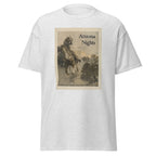 Unisex black t-shirt featuring vintage Arizona Nights poster artwork printed across the front