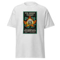 Unisex black t-shirt featuring vintage Irish Canadian Recruitment poster artwork printed across the front