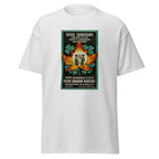 Unisex black t-shirt featuring vintage Irish Canadian Recruitment poster artwork printed across the front