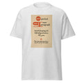 Unisex black t-shirt featuring vintage New Year poster artwork printed across the front