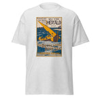 Unisex black t-shirt featuring vintage Rudyard Kipling poster artwork printed across the front