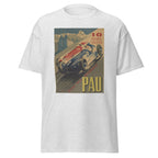 Unisex heather gray t-shirt featuring Grand Prix event graphic printed across the front chest