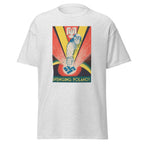 Unisex heather gray t-shirt featuring vintage Avenging Poland poster artwork printed across the front