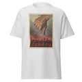 Unisex black t-shirt featuring vintage Londra poster artwork printed across the front
