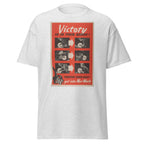 Unisex heather gray t-shirt featuring vintage War Work poster artwork printed across the front