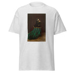 Unisex t-shirt featuring Claude Monet 'Camille' artwork, shown in Ash, front view, sizes S–5XL