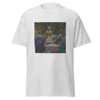 Unisex t-shirt featuring Claude Monet 'Eine Allee in Monets Garten' artwork, shown in Ash, front view, sizes S–5XL