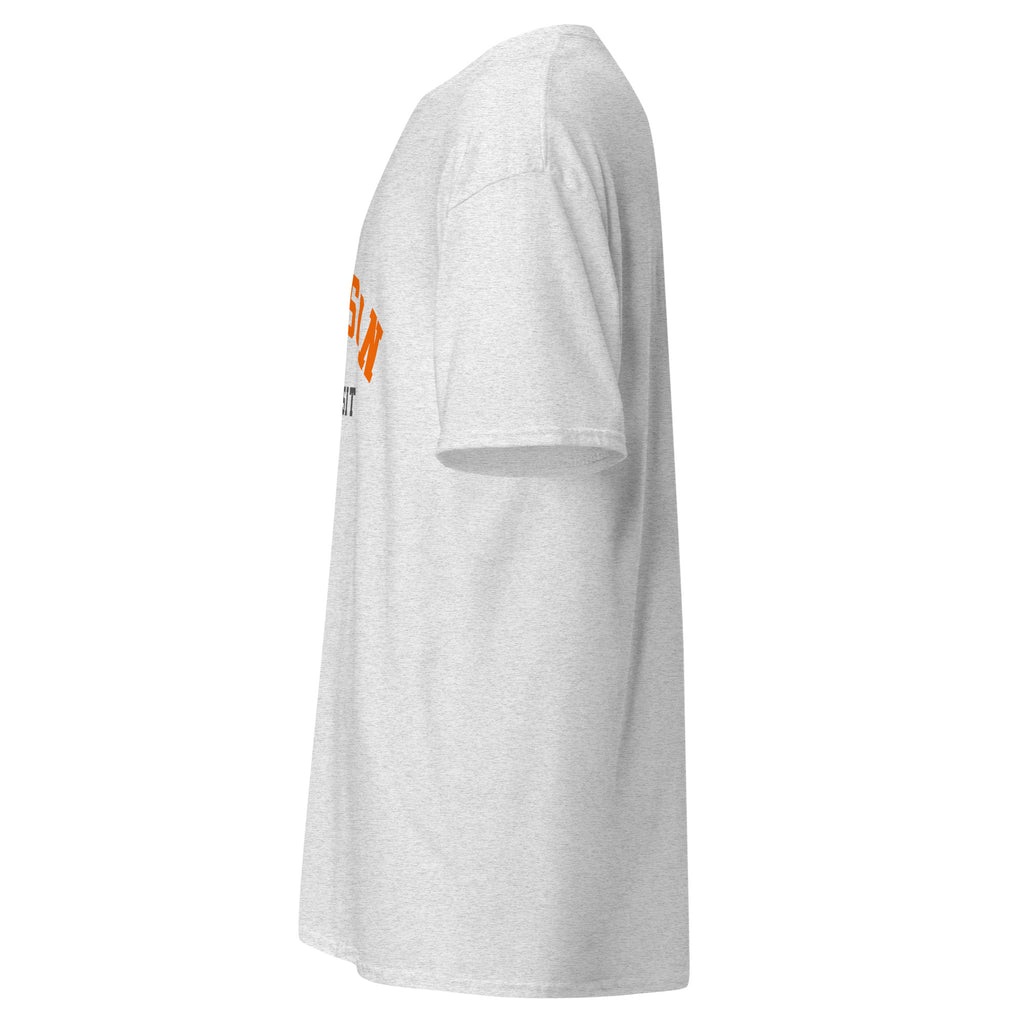 Unisex classic tee featuring Clemson University name and branding in orange and purple