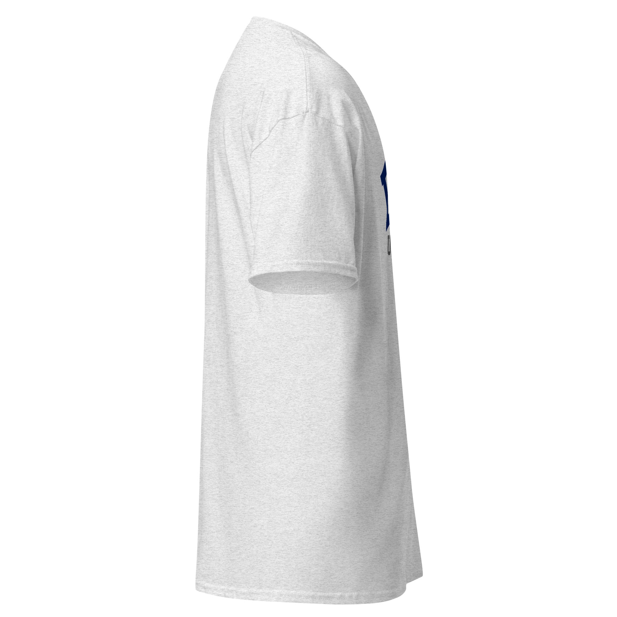 Unisex classic tee featuring Duke University name and branding in royal blue and white
