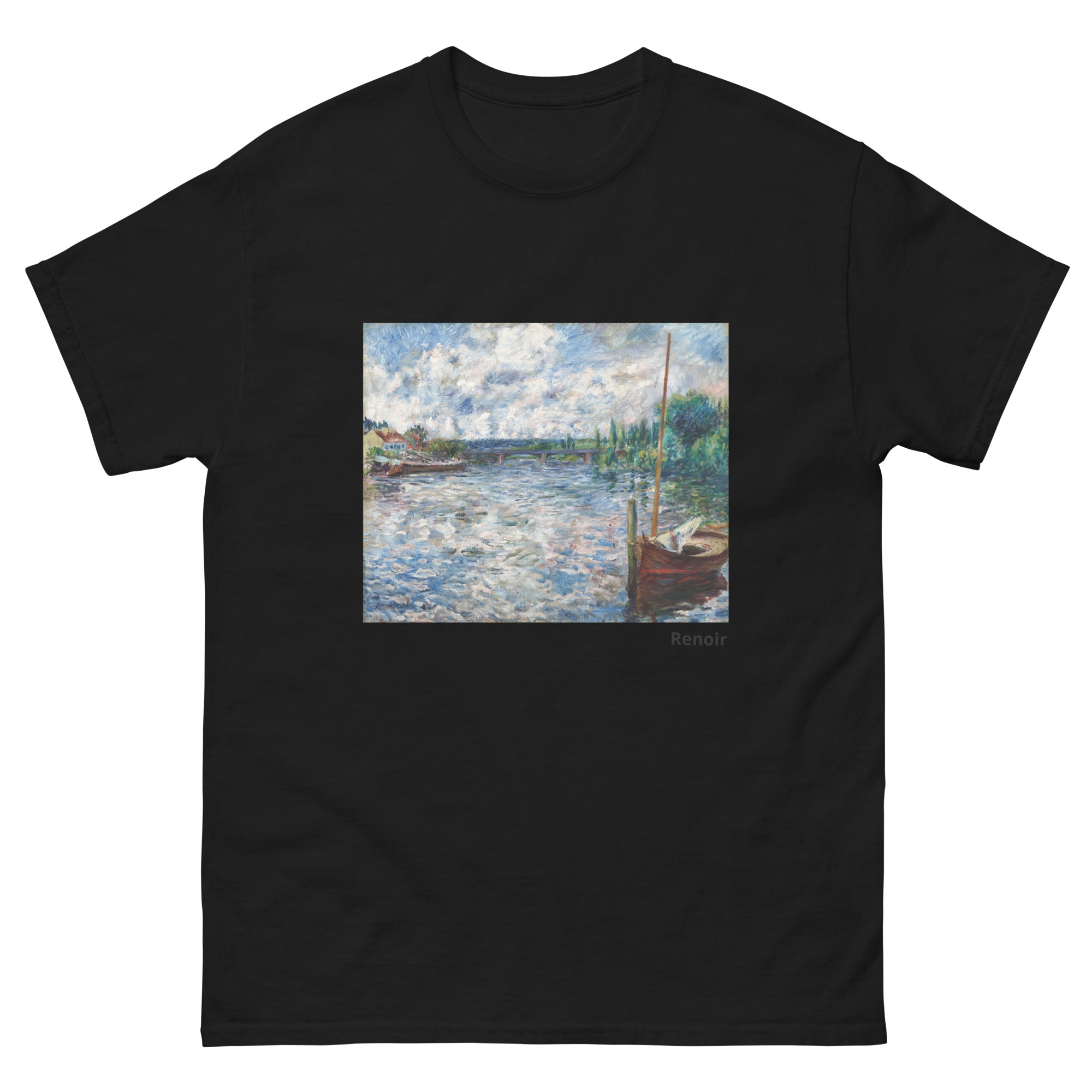 Unisex classic tee featuring Renoir's impressionist river scene The Seine at Chatou