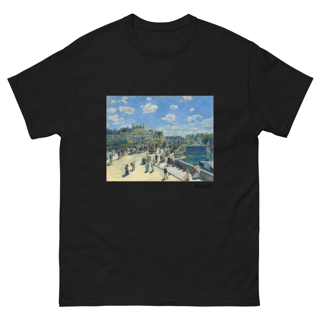 Unisex classic tee featuring Renoir's impressionist street scene of the Pont Neuf in Paris