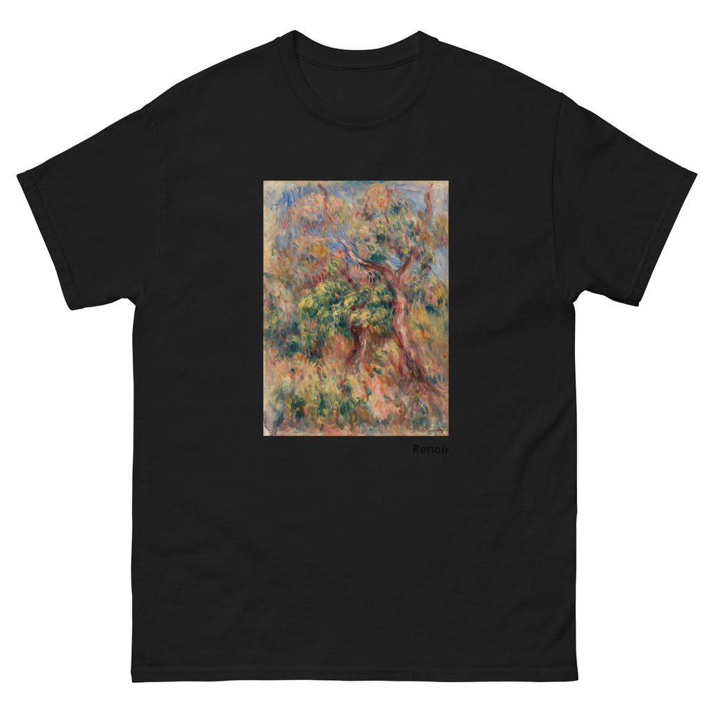 Unisex classic tee featuring Renoir's impressionist landscape painting with lush greenery