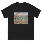 Unisex classic tee featuring Renoir's 1916 impressionist landscape with vibrant natural scenery