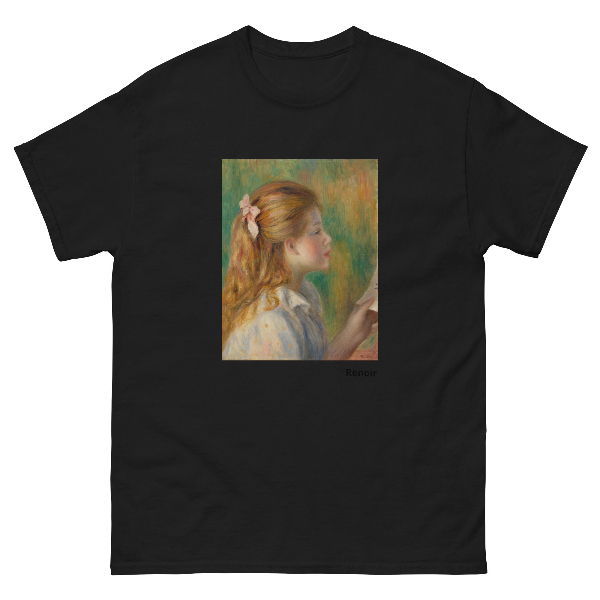 Unisex classic tee featuring Renoir's impressionist reading scene painting La Lecture