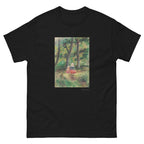 Unisex classic tee featuring Renoir's impressionist painting of a woman and child in a landscape