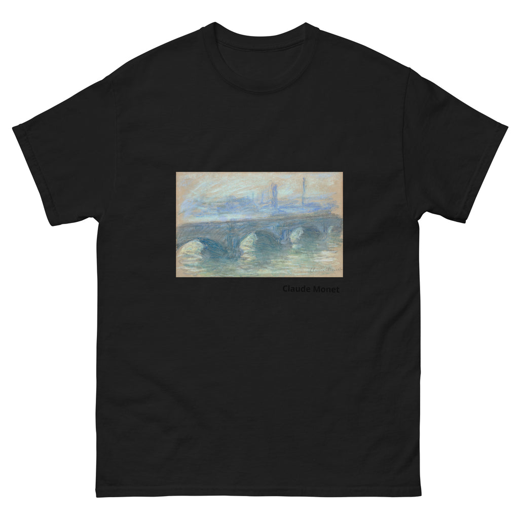 Unisex classic tee featuring Monet's 1901 impressionist painting of Waterloo Bridge in London