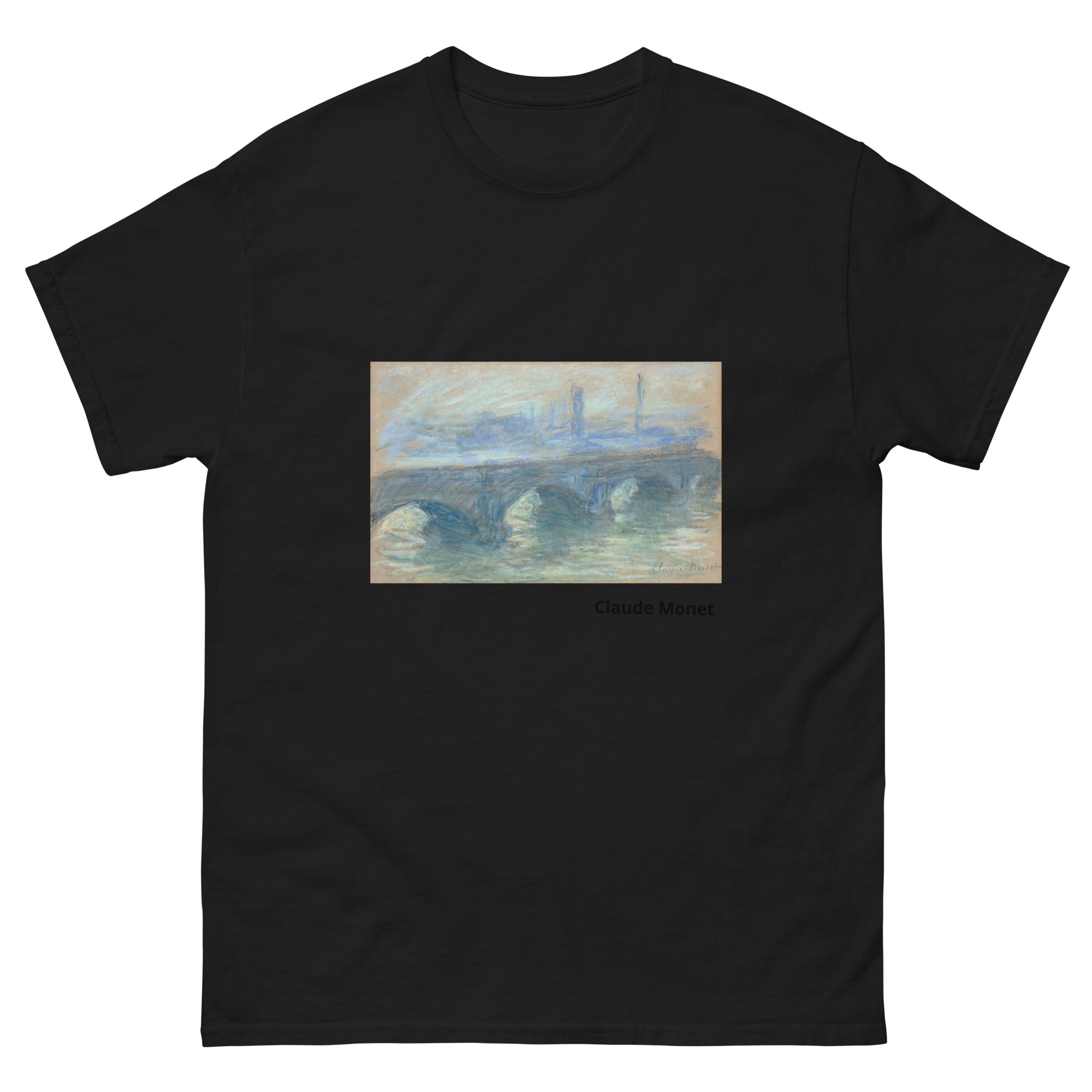Unisex classic tee featuring Monet's 1901 impressionist painting of Waterloo Bridge in London