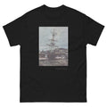 Unisex classic tee featuring Monet's impressionist painting of a stranded boat at Fécamp
