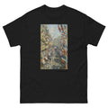 Unisex classic tee featuring Monet's lively impressionist painting of Rue Montorgueil in Paris