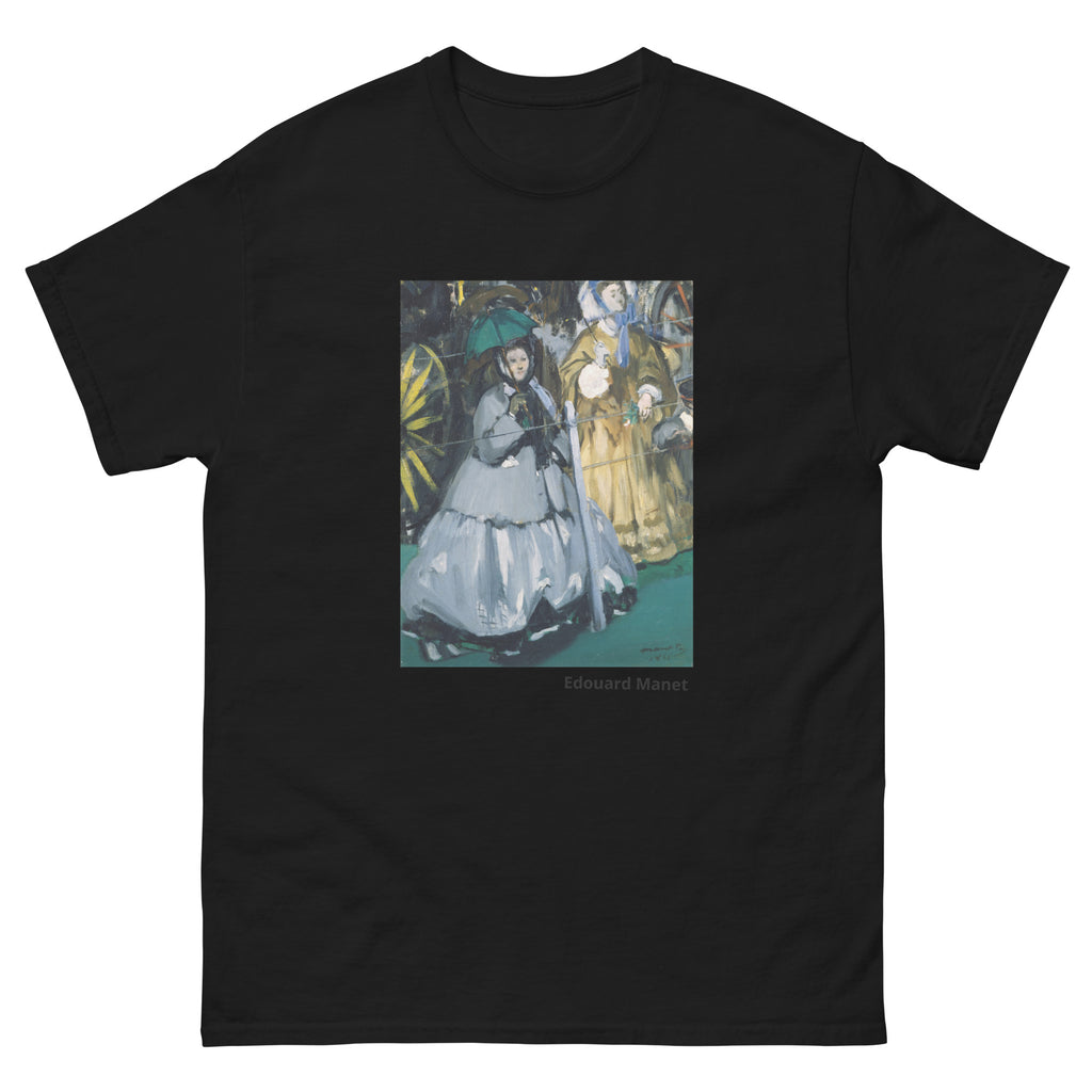 Unisex classic tee featuring Manet's impressionist painting of elegantly dressed women at the races