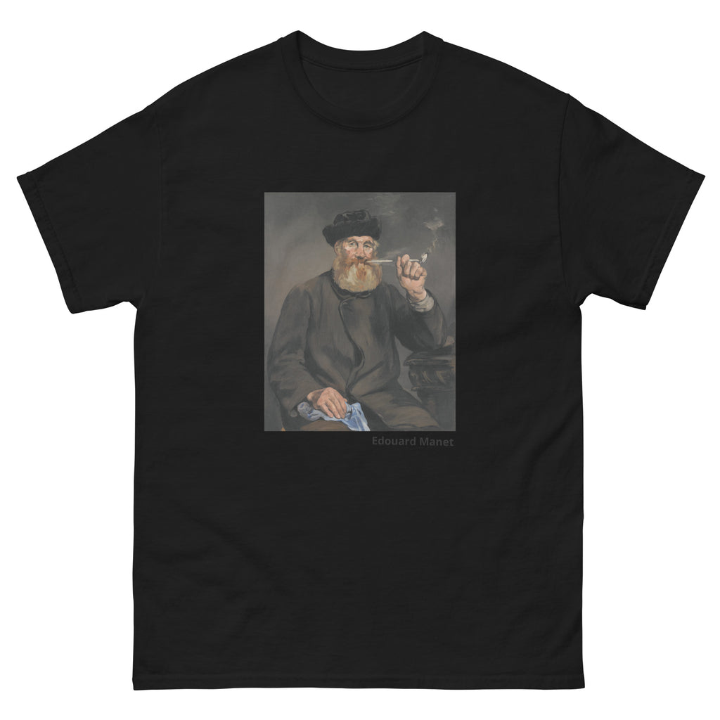 Unisex classic tee featuring Manet's impressionist painting of a man smoking a pipe