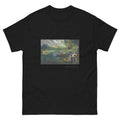 Unisex classic tee featuring Manet's impressionist painting of figures fishing by the water