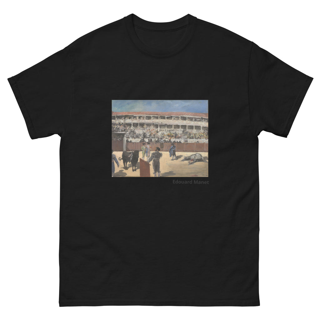 Unisex classic tee featuring Manet's dramatic impressionist painting of a Spanish bullfight