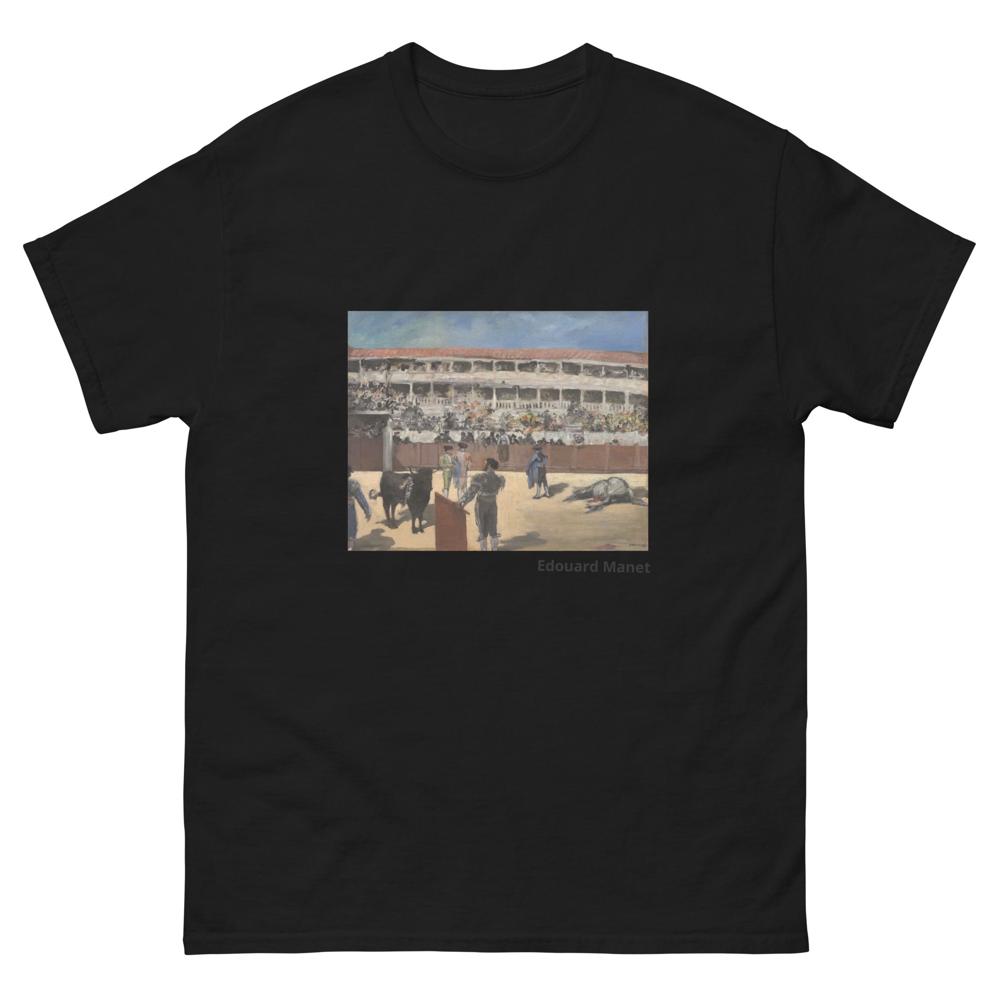 Unisex classic tee featuring Manet's dramatic impressionist painting of a Spanish bullfight
