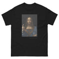 Unisex classic tee featuring da Vinci's mysterious Salvator Mundi painting of Christ