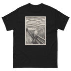 Unisex classic tee featuring Munch's iconic expressionist The Scream in monochrome tones