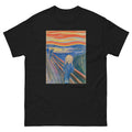Unisex classic tee featuring Munch's iconic expressionist The Scream in vivid color tones