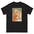 Unisex classic tee featuring Mucha's Art Nouveau promotional poster for the West End Review