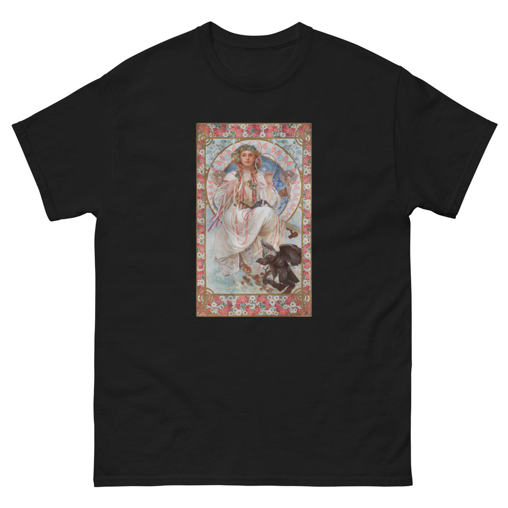Unisex classic tee featuring Mucha's Art Nouveau portrait of patron Josephine Crane Bradley