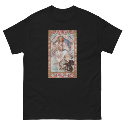Unisex classic tee featuring Mucha's Art Nouveau portrait of patron Josephine Crane Bradley