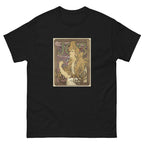 Unisex classic tee featuring Mucha's Art Nouveau Job cigarette papers advertising poster