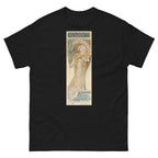 Unisex classic tee featuring Mucha's Art Nouveau theatre poster Gismonda with Sarah Bernhardt
