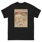 Unisex classic tee featuring Mucha's Art Nouveau Biscuits Lefèvre-Utile biscuit advertising poster
