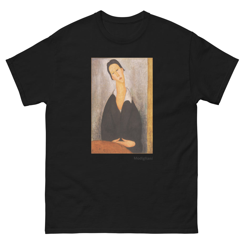 Unisex classic tee featuring Modigliani's elongated expressionist portrait of a Polish woman