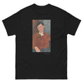 Unisex classic tee featuring Modigliani's elongated expressionist portrait of Monsieur Deleu